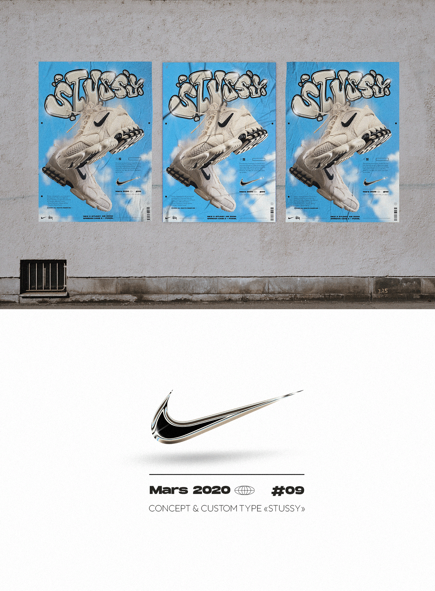 brand identity branding  edition graphisme Nike Photography  Poster Design streetwear typography   Urban