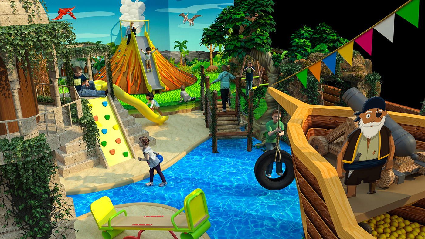 3D Visualization Adventure Island Theme Dubai Summer Surprise mall activation
