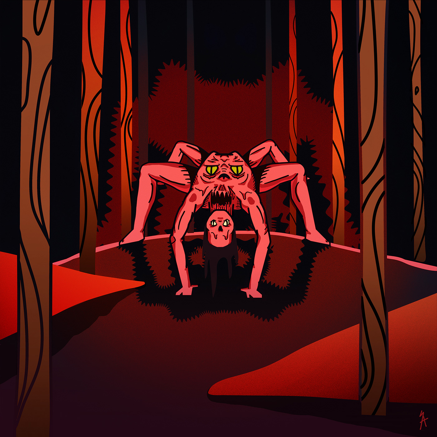 spider horror forest creepy gif sci-fi tale Exhibition  goth mutation