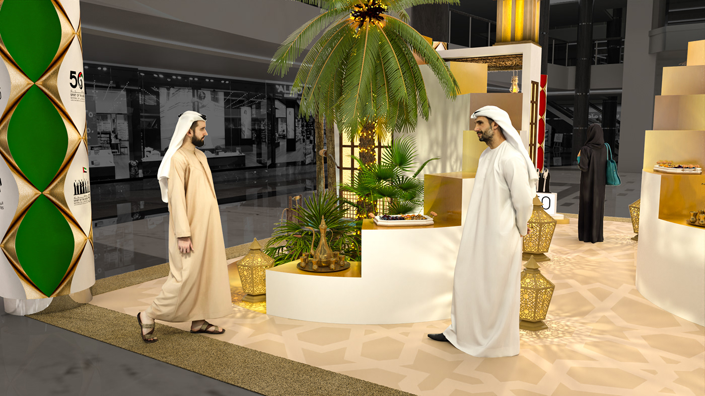 3d design arabic theme  Burjuman dubai dubai heritage Event Setup mall activation UAE Heritage Design UAE National Day instagrammable