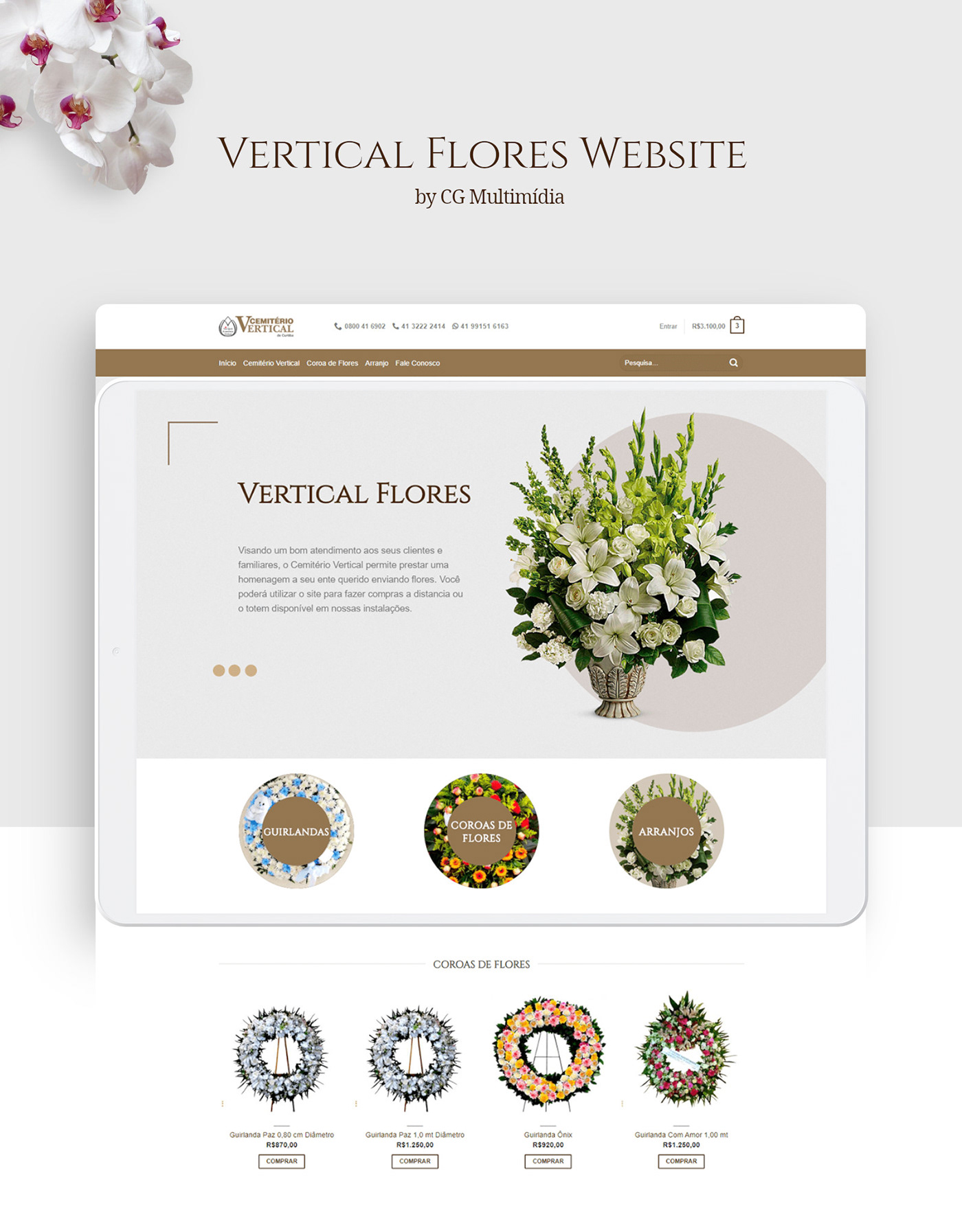 Carlos Ferreira cemiterio vertical CG Multimídia floral Web Design  Website wordpress