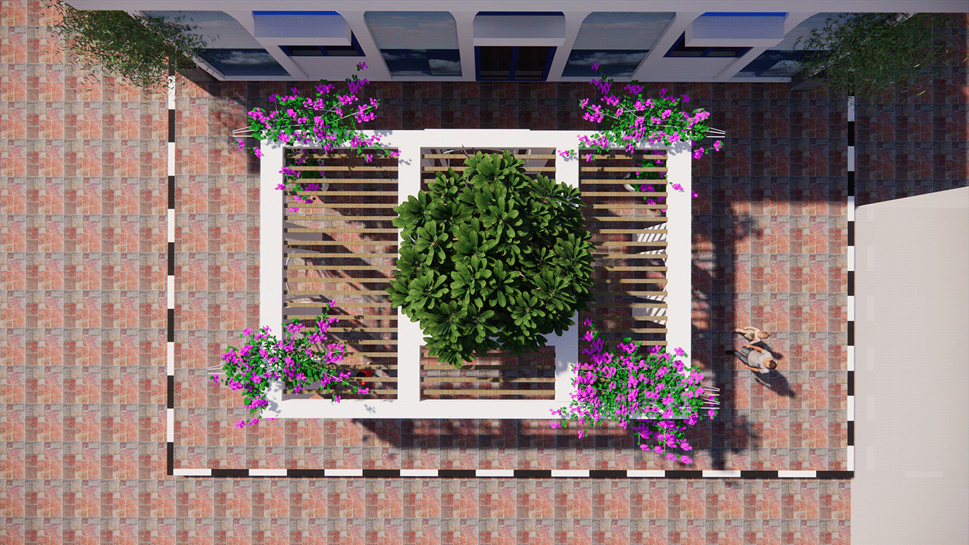 Outdoor Landscape exterior Render visualization 3D interior design  exterior design school garden