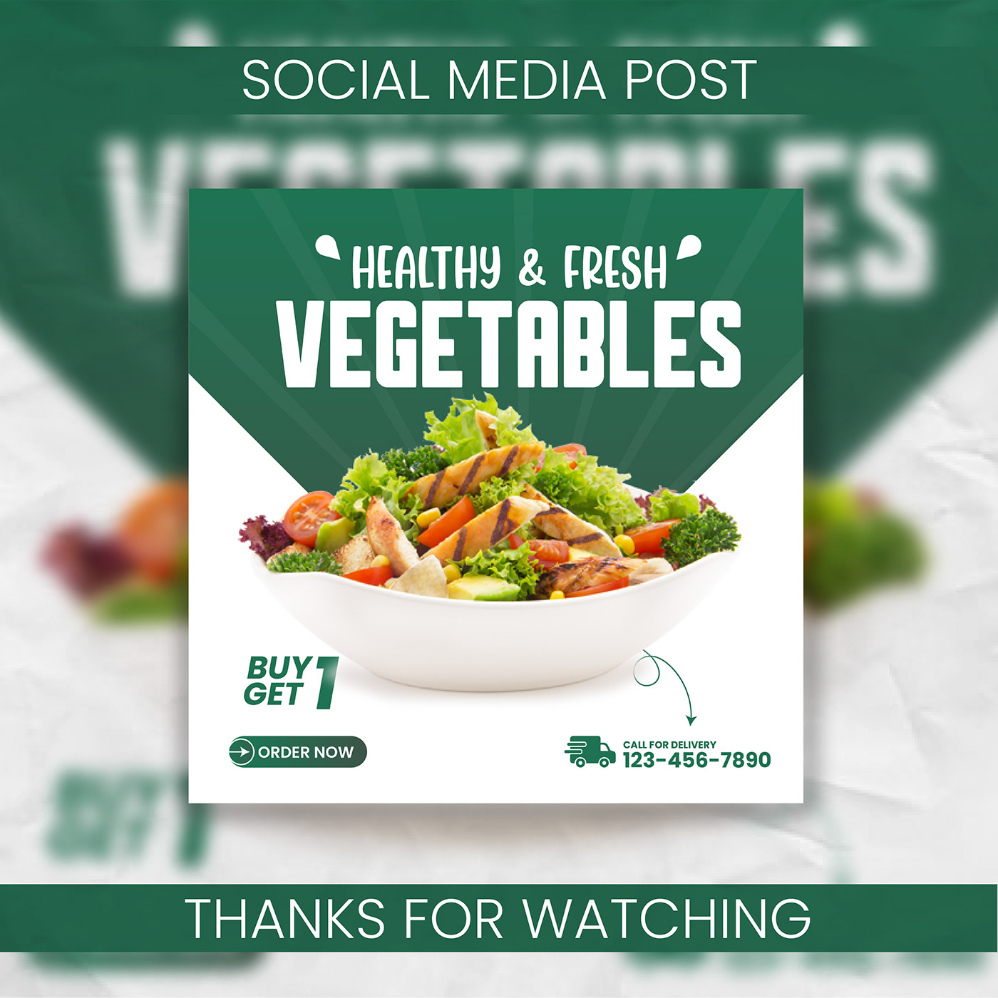 ads Food  fresh healthy restaurant Social media post vegetables