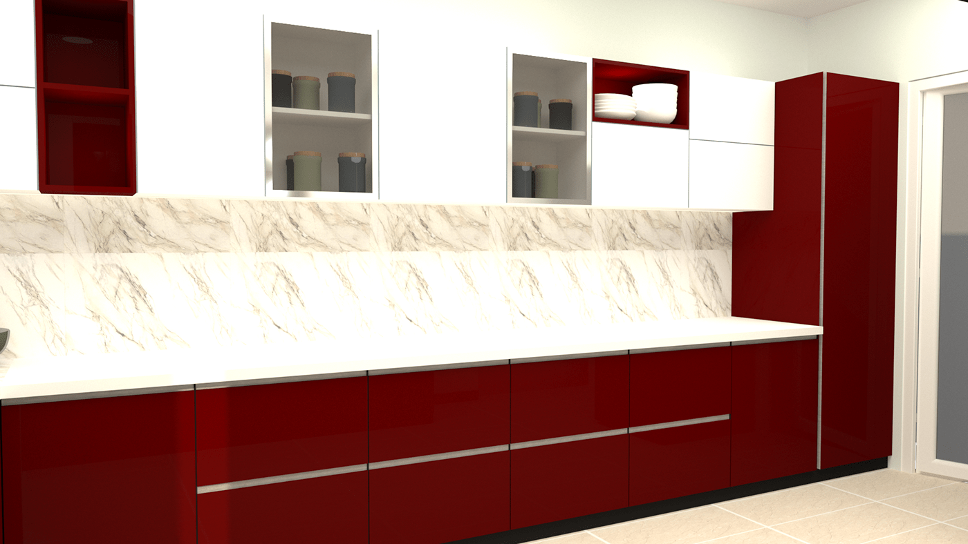 3d modeling 3D Visuals interior design  kitchen design kitchen planning Modular kitchen design open kitchen concept sketchup modeling vray render