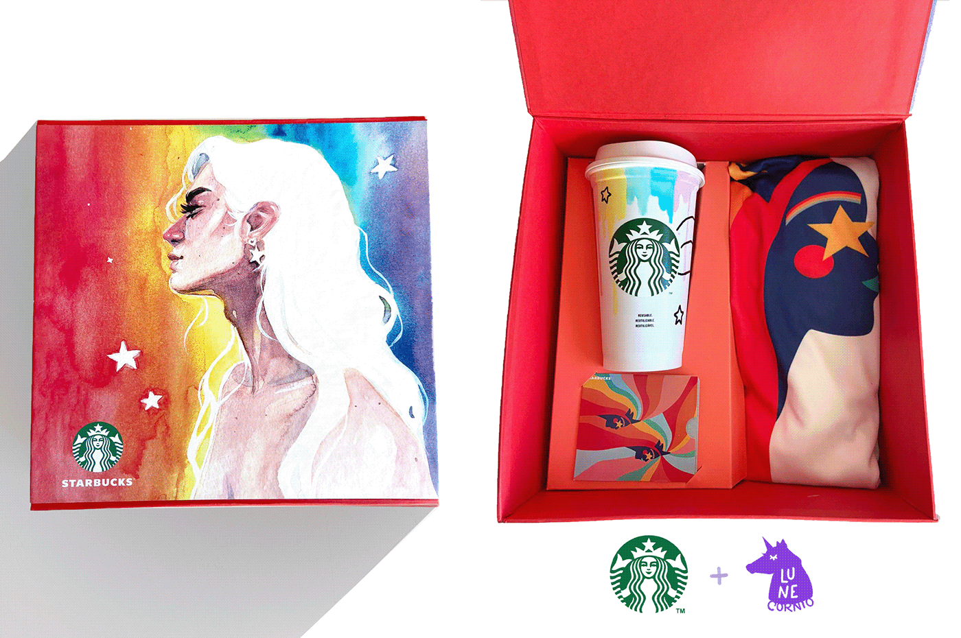 brand identity Coffee LGBT painting   pride starbucks watercolor Advertising 