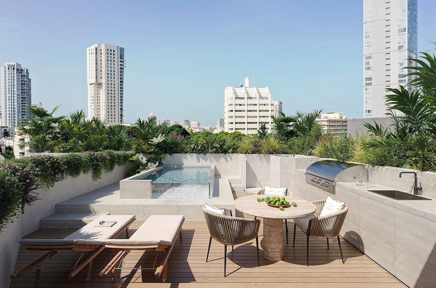 architecture interior design  visualization Render 3D archviz Lobby apartment rooftop residential