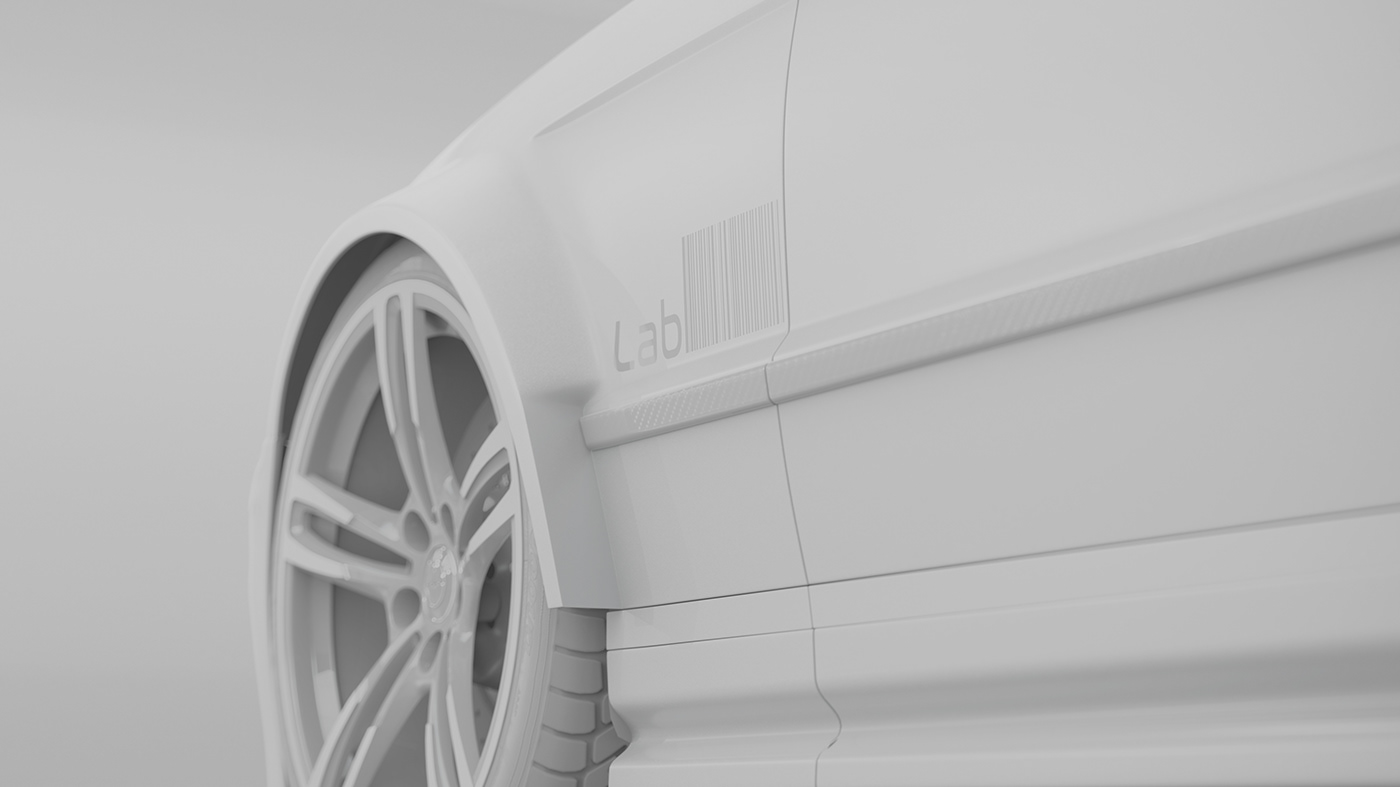 3D 540i BMW car CGI e34 ILLUSTRATION  smile studio White