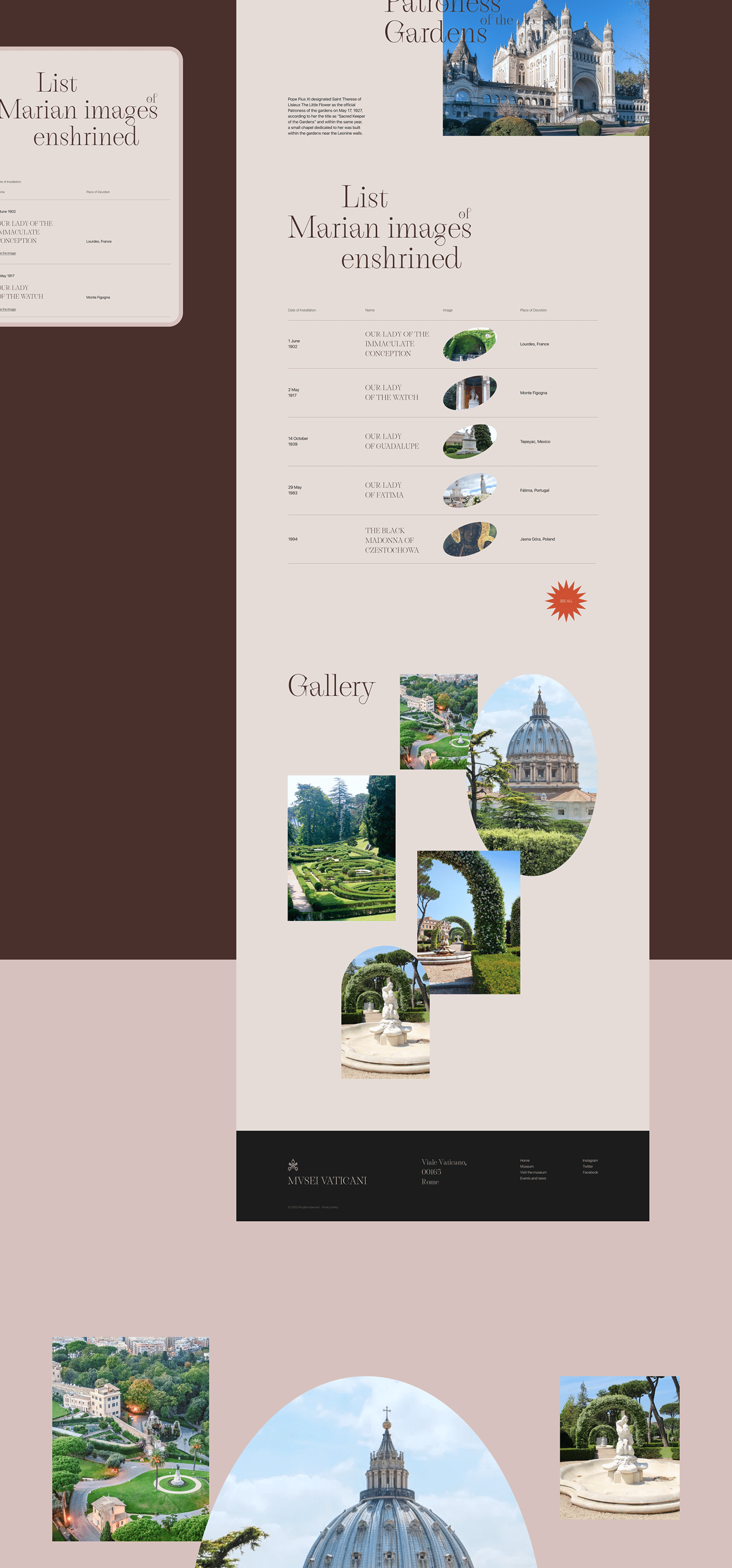 concept minimal museum redesign UI ux vatican Webdesign