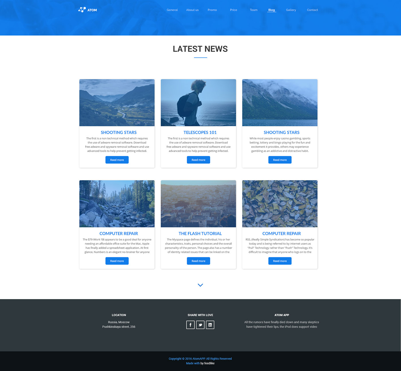 business landing page One Page corporate template