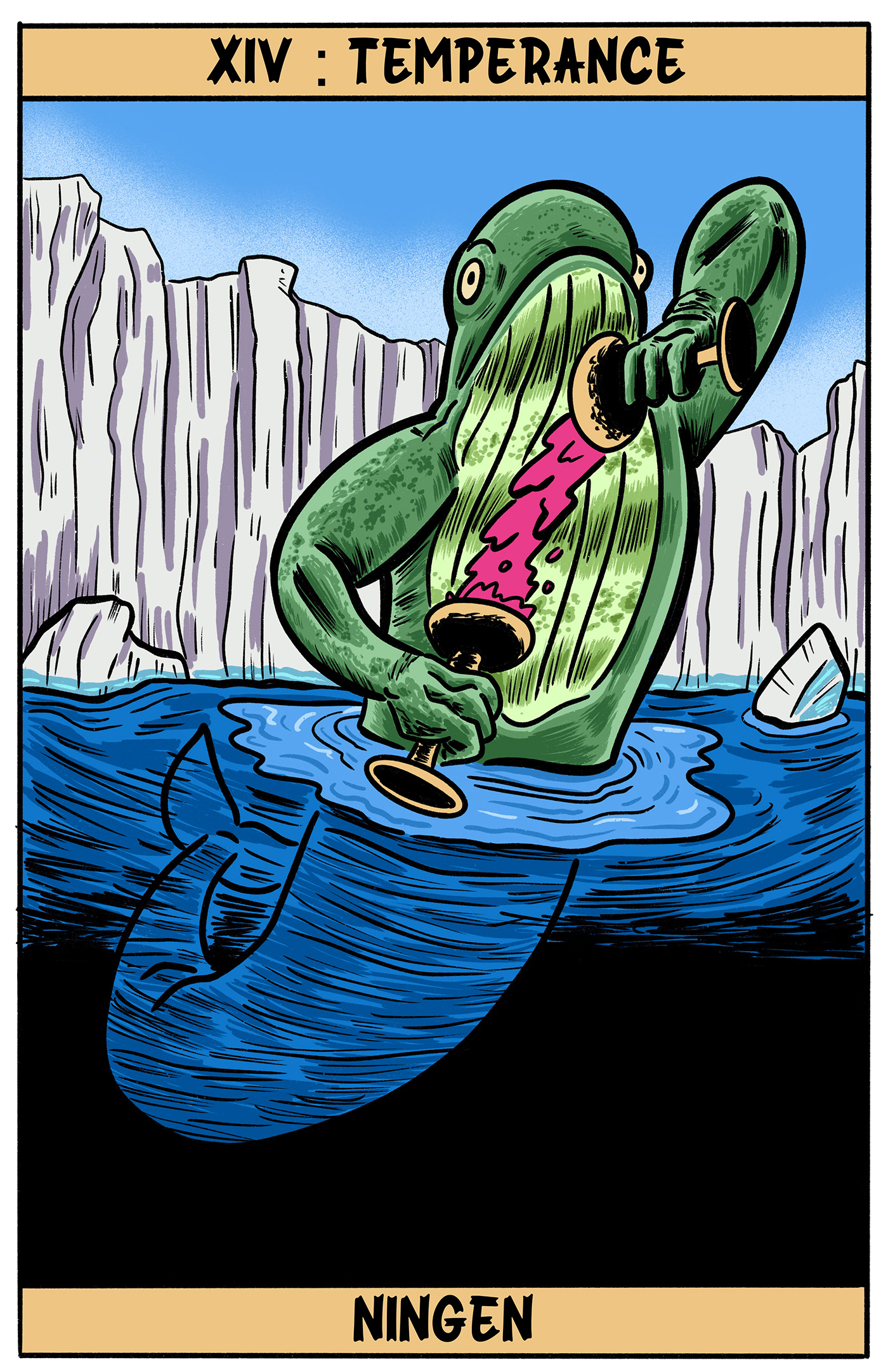 tarot Tarot Cards digital illustration cartoon Digital Art  cryptid mothman Bigfoot Paranormal ILLUSTRATION 