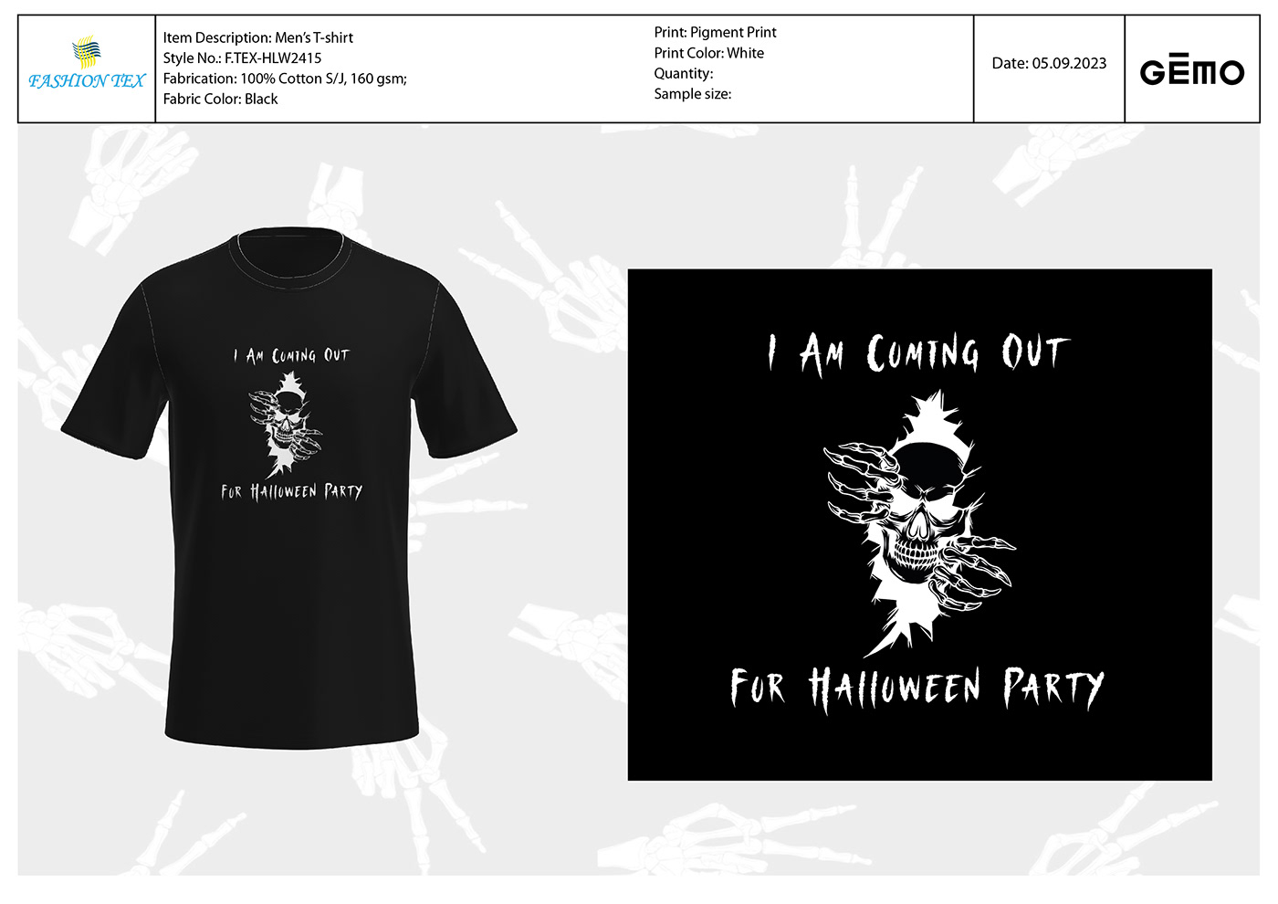 design adobe illustrator men's fashion T-Shirt Design 3D Clo3d Halloween T-Shirt Halloween Design horror skull