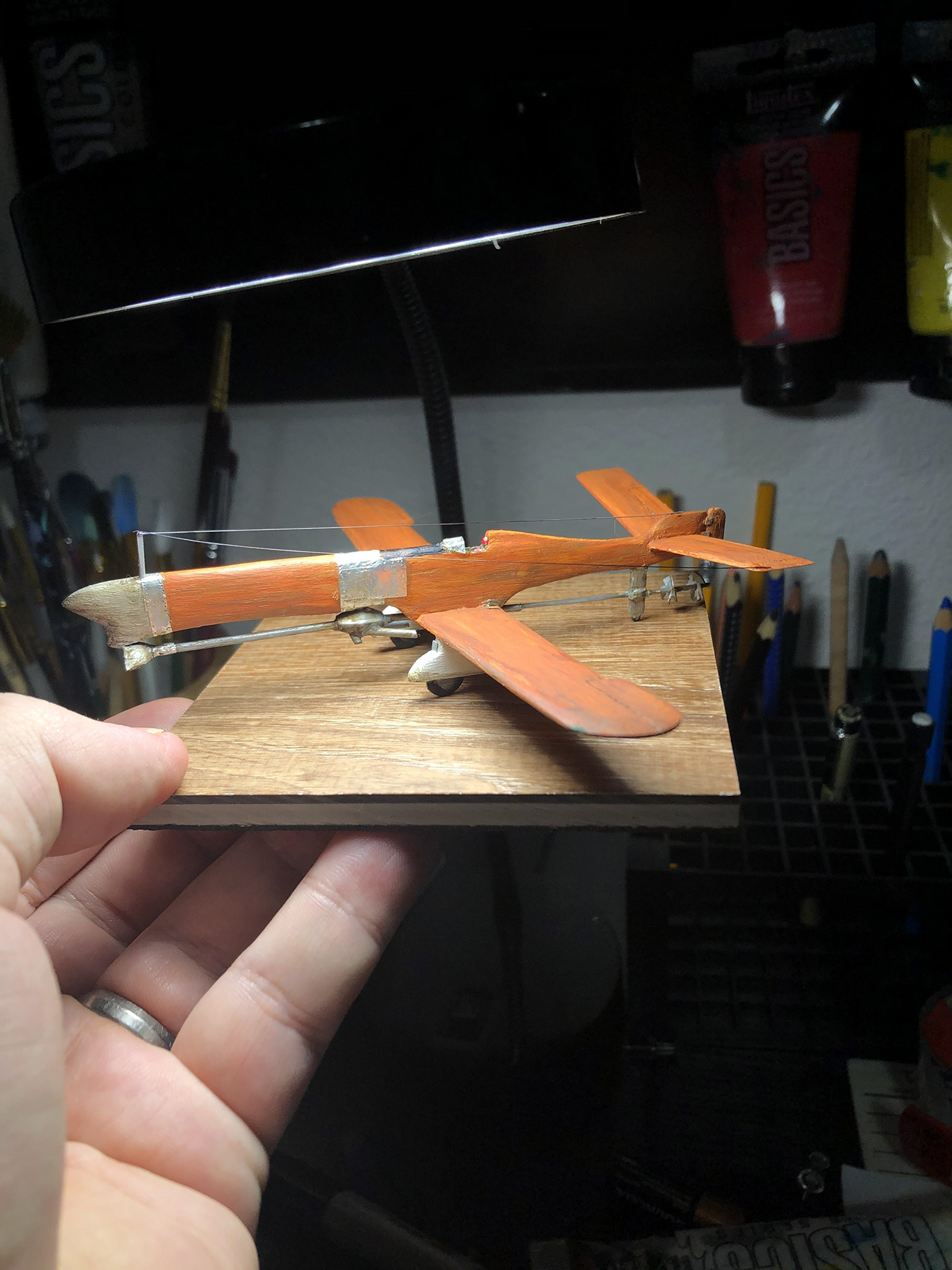 fantasy aircraft game project popsicle sticks  scratch built