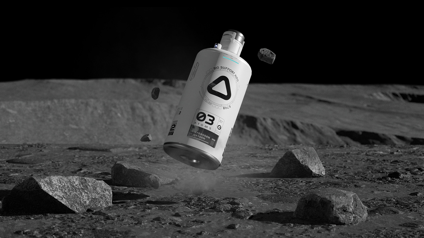 beverage Packaging 3D c4d Space  lunar branding  design Render moon
