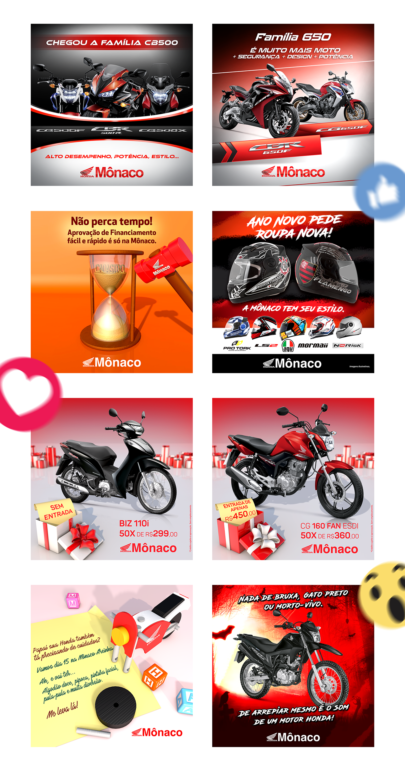 social media moto Honda graphic design  motocycle maranhão Monaco