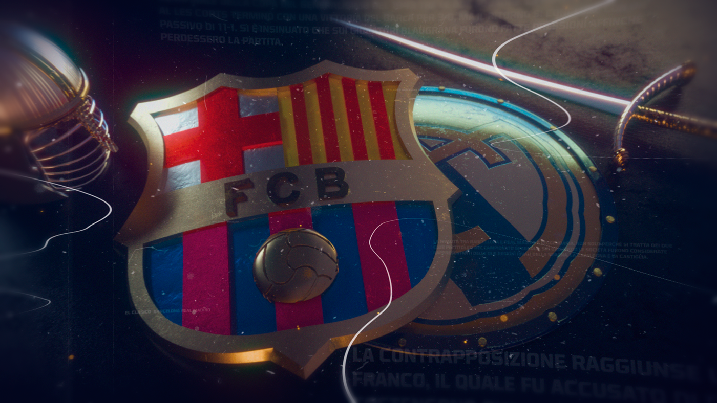 El Clasico 2018 FC Barcelona real madrid cf Fox Sports CR7 messi maxon c4d Octane Render Adobe After Effects 3D
