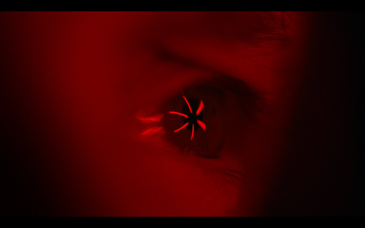 closeup eye lights macro neon tvc