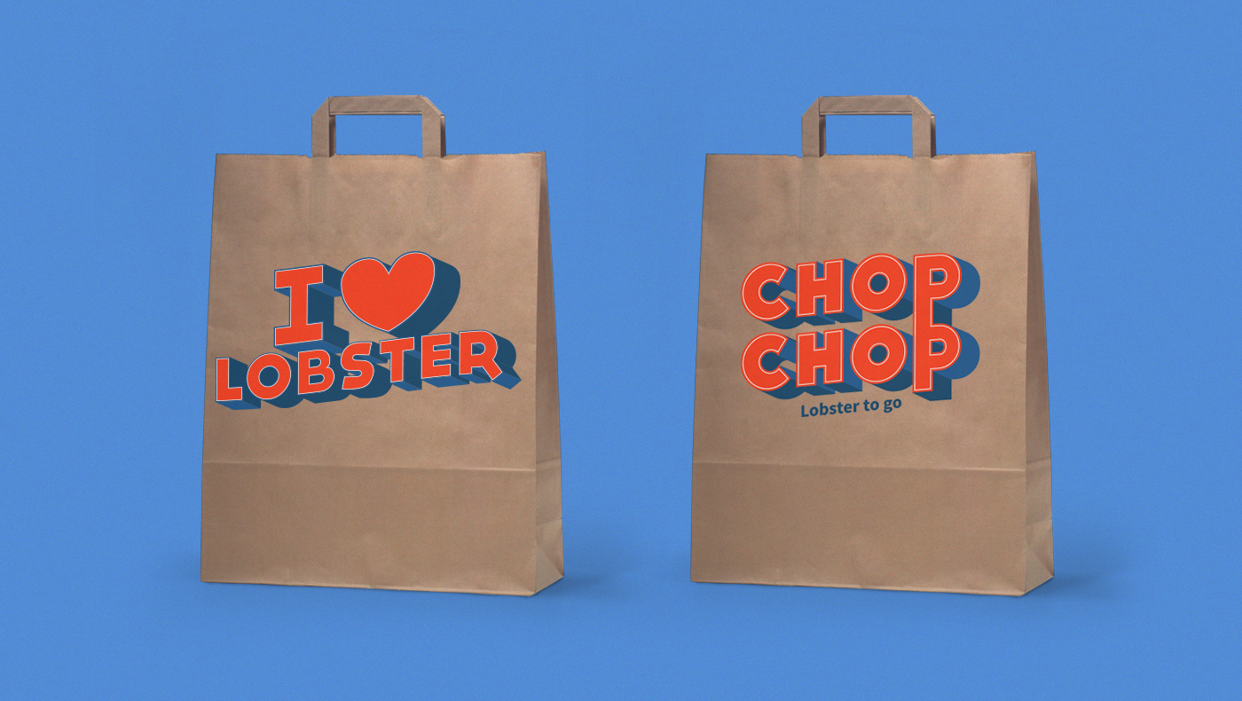 lobster america streetfood poster colors pantone branding  Retail Interior Packaging