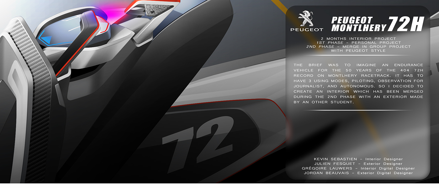 PEUGEOT montlhery Project automotive   Endurance concept sketches Interior