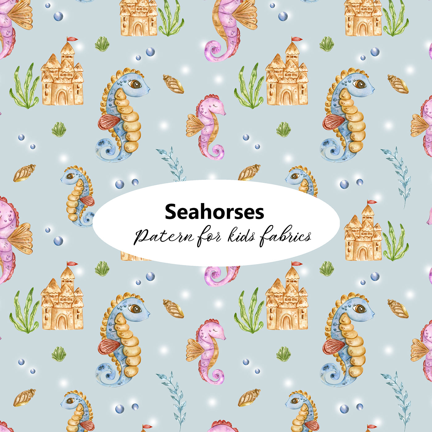 Ocean underwater pattern sea watercolor surface design design fabrics textile