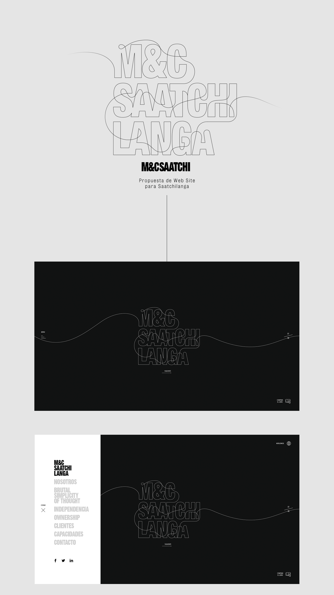 mc&saatchi ux UI Web Design  Interface typography   black & white line