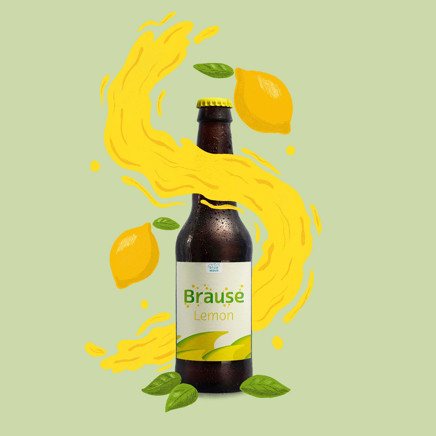 bottle Brause Corporate Design drink Food  ILLUSTRATION  lemonade packaging design product design  typography  