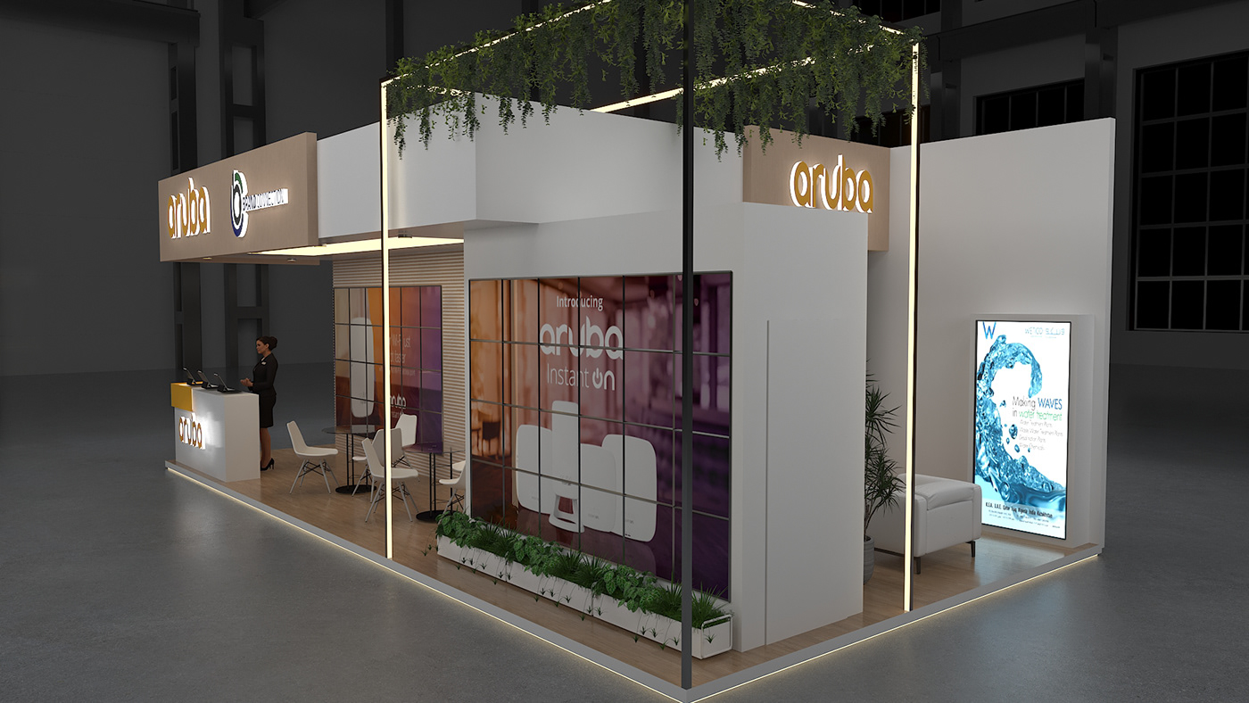 Exhibition  booth 3D architecture Render visualization modern 3ds max vray design