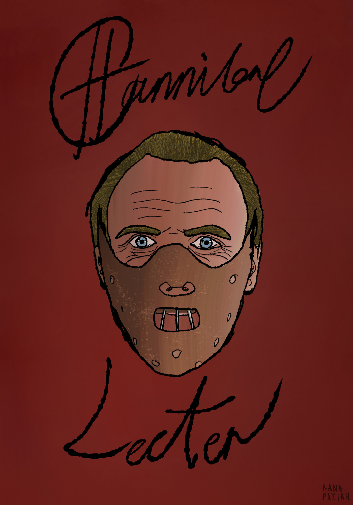 hannibal Hannibal Lecter drawings artwork digital illustration Anthony Hopkins the silence of the lambs