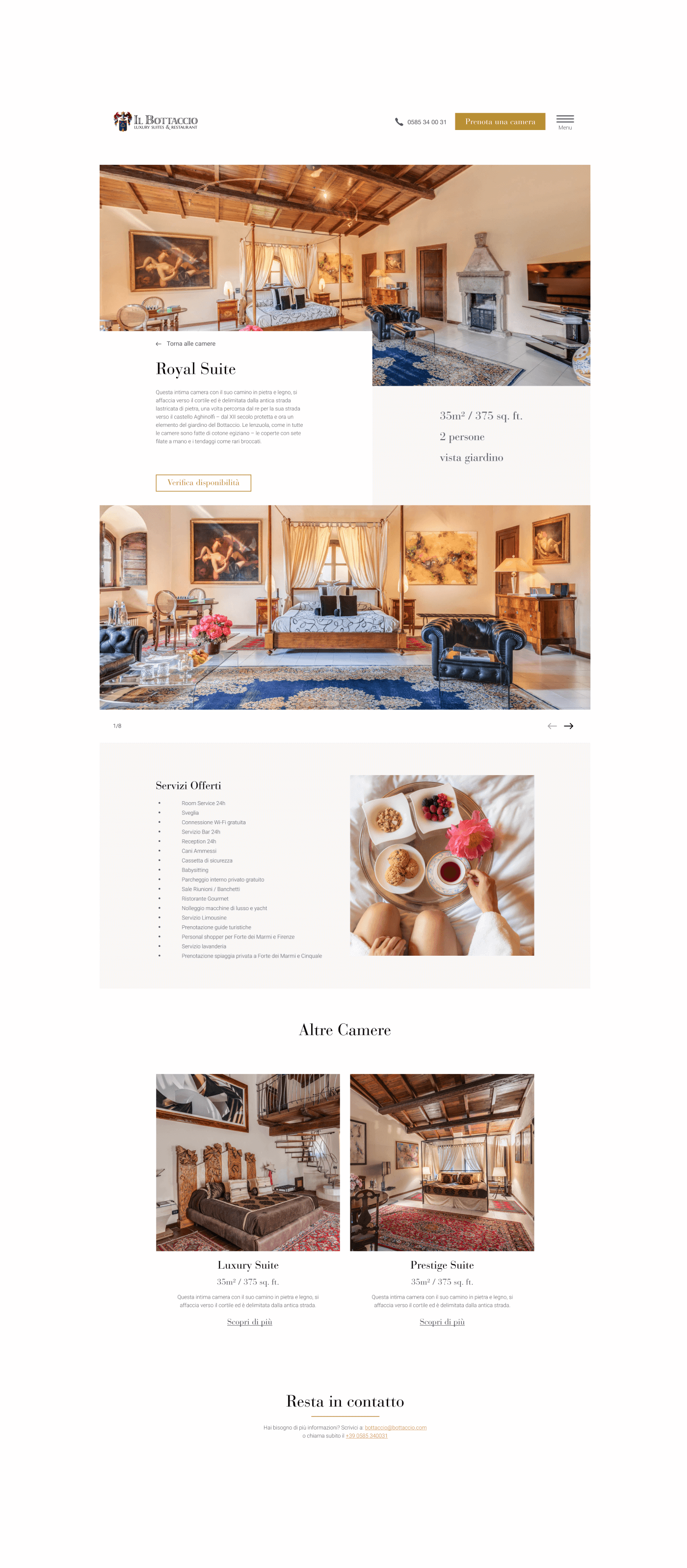 hotel Italy luxury restaurant Tuscany UI/UX Website Website Design