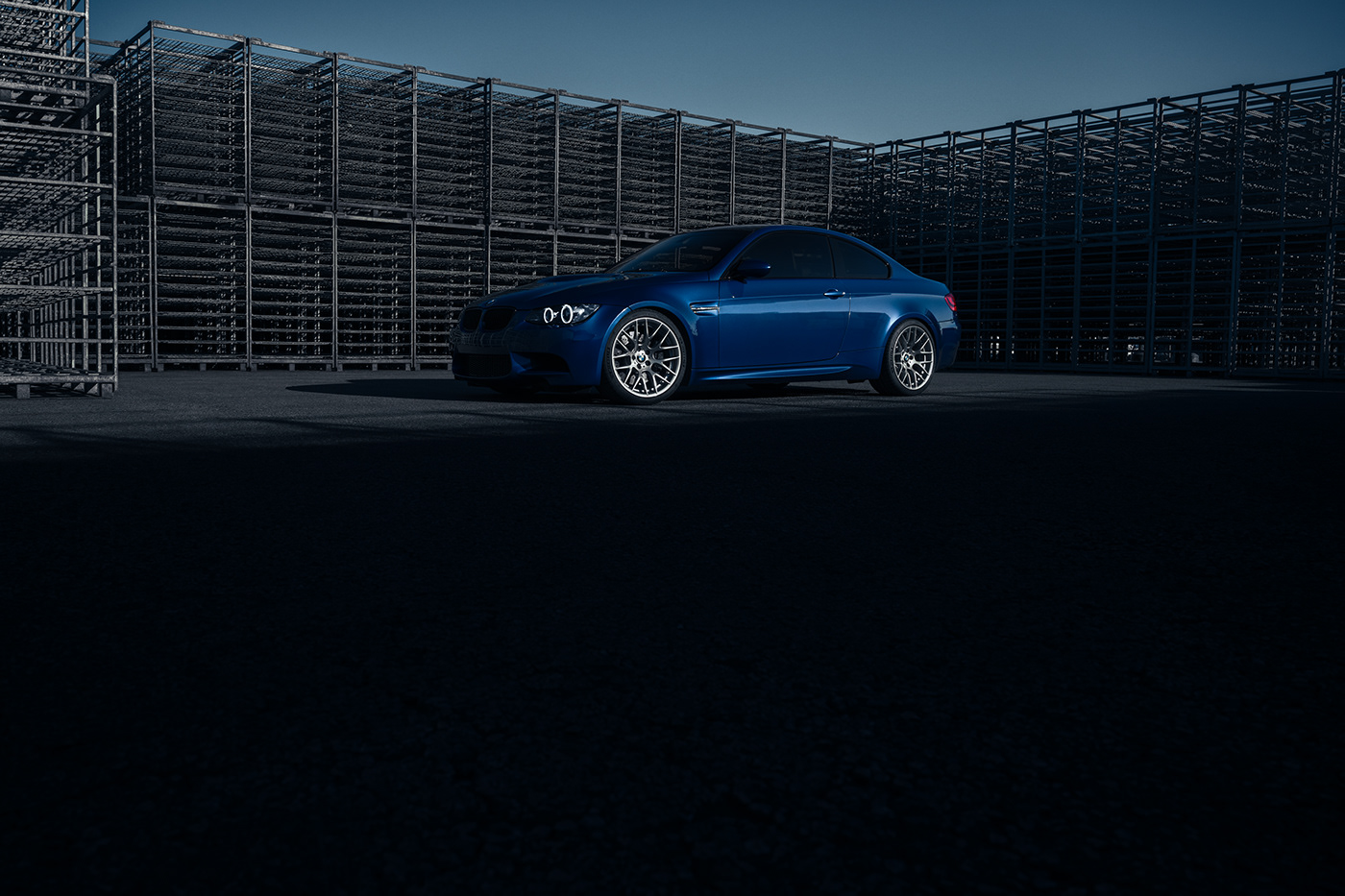BMW Automotive Photography Moody Shadows blue Urban light and shadow colors M3