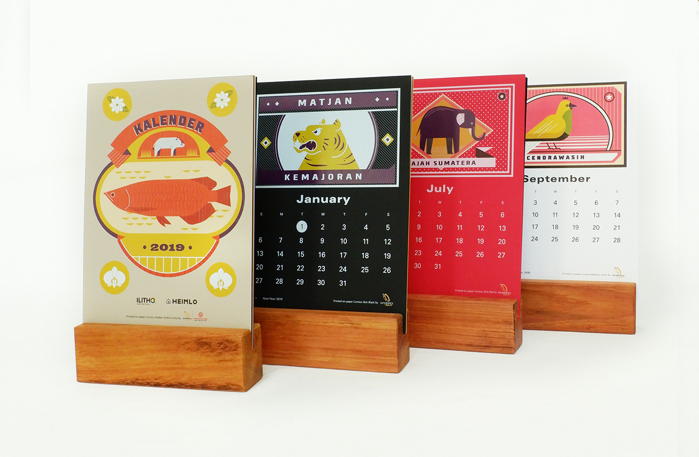 calendar indonesia jakarta print Stationery Illustrator branding  vector design