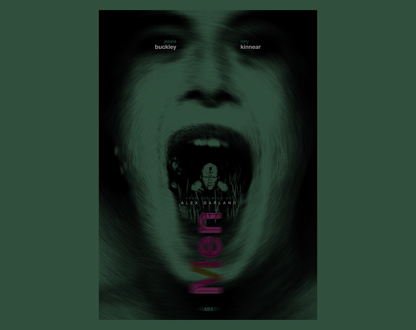 alex garland alternative poster artwork Jessie Buckley men movie movie poster poster Rory Kinnear thriller