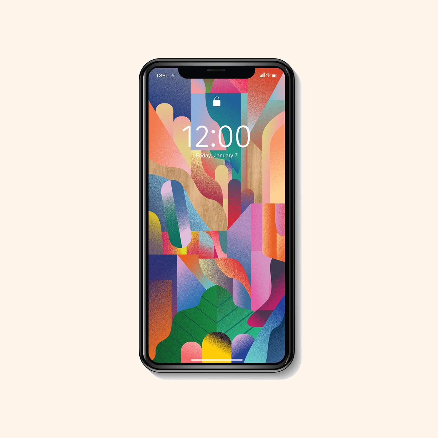 abstract colorful forest free wallpaper ILLUSTRATION  iphone Mockup phone wallpaper shapes design Wallpapers