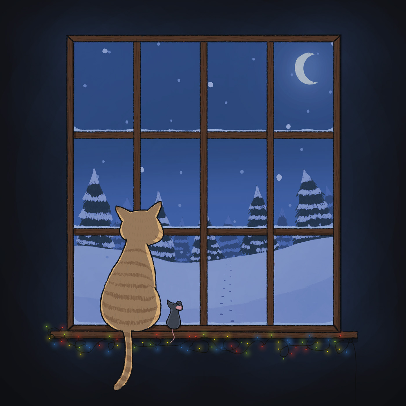 Cat mouse ILLUSTRATION  animation  Christmas paul nugent illustration cute festive