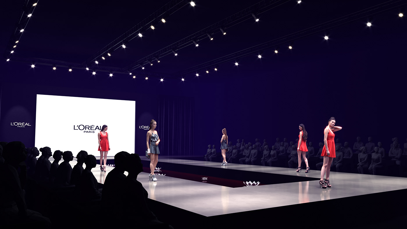 black design fashion show set design  Stage STAGE DESIGN Event graphic design  graphics