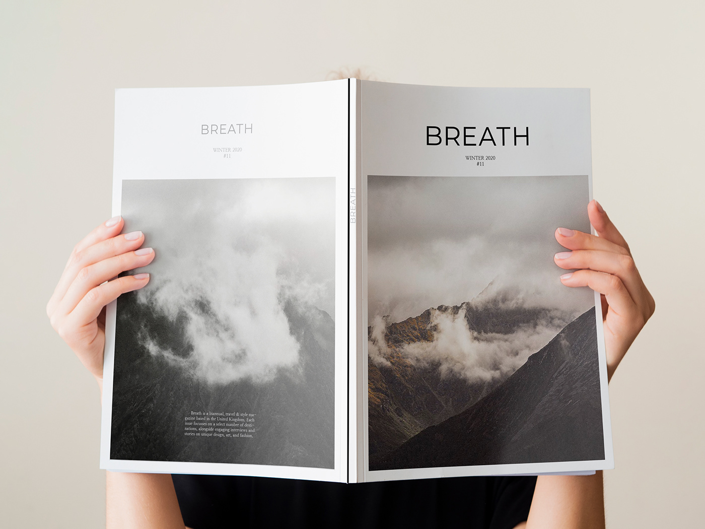 InDesign journal magazine Minimalism typography   air breathe graphicdesign lifestyle Photography 