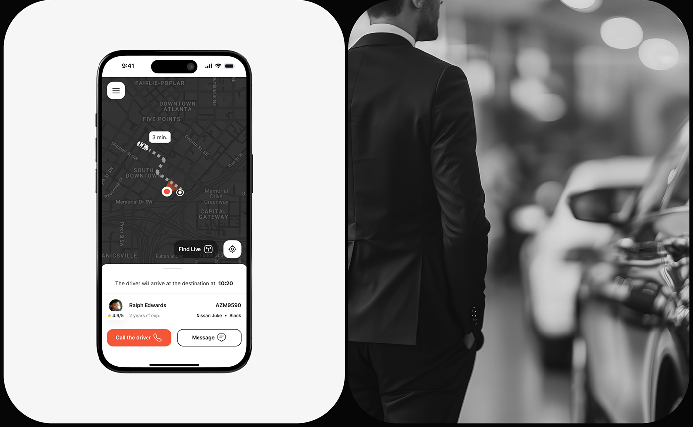 design Mobile app UI/UX security Taxi Service concept innovation Technology transportation safety