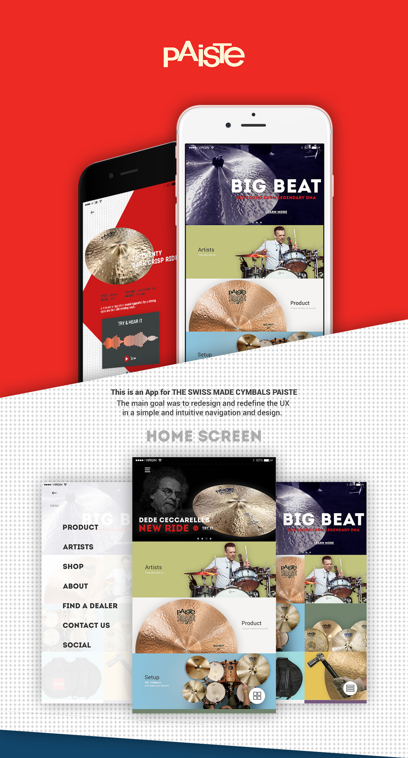 app Switzerland UI ux Paiste Cymbals drums