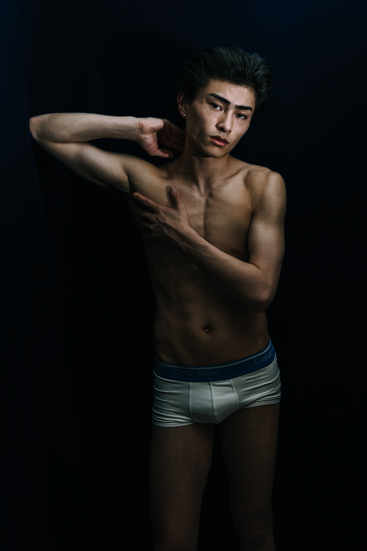 asian man black and white black and white Asian man male form male model