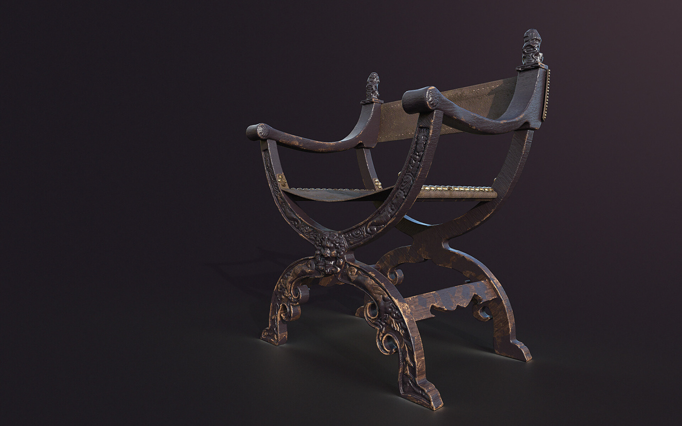 17th Century 3D Ancient furniture chair