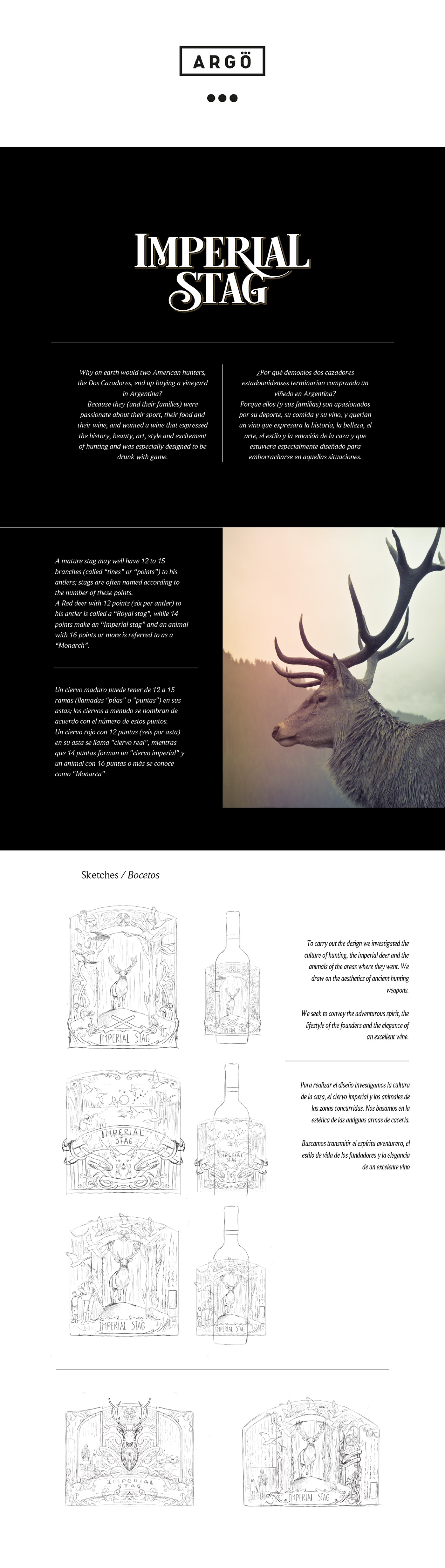 argo ciervo deer imperial Label label wine Packaging stag wine