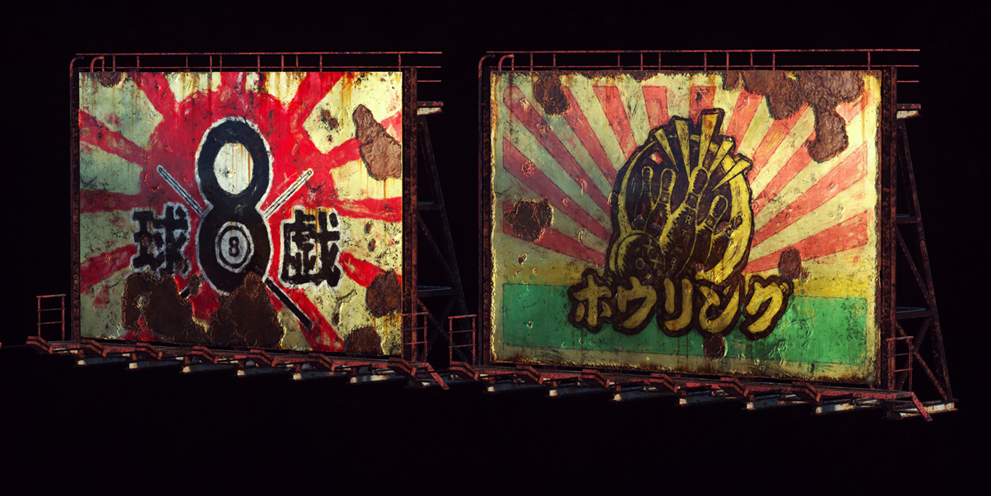 edo japan Retro showa vintage neon props signs