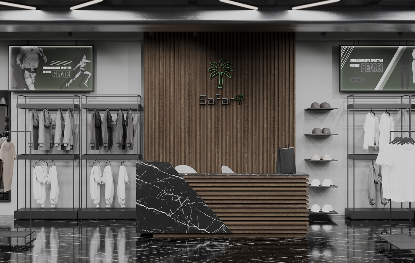 3ds max clothing store clothing store design design interior Render visualization дизайн магазина дизайн магазина одежды магазин одежды Магазин спортивной одежды