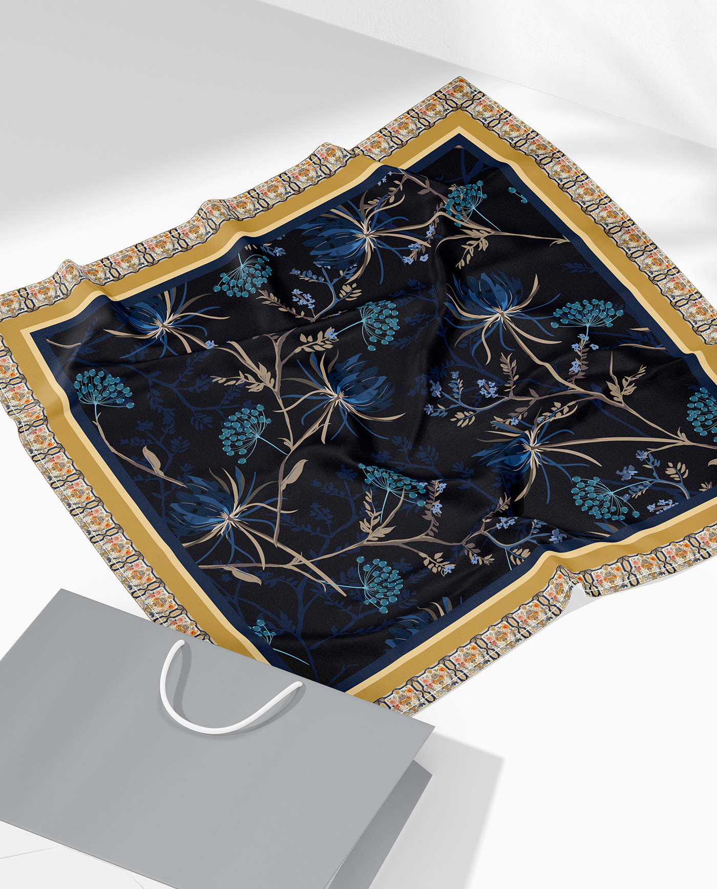 scarf textile fabric pattern Digital Art  ILLUSTRATION  artwork Fashion  Clothing brand identity