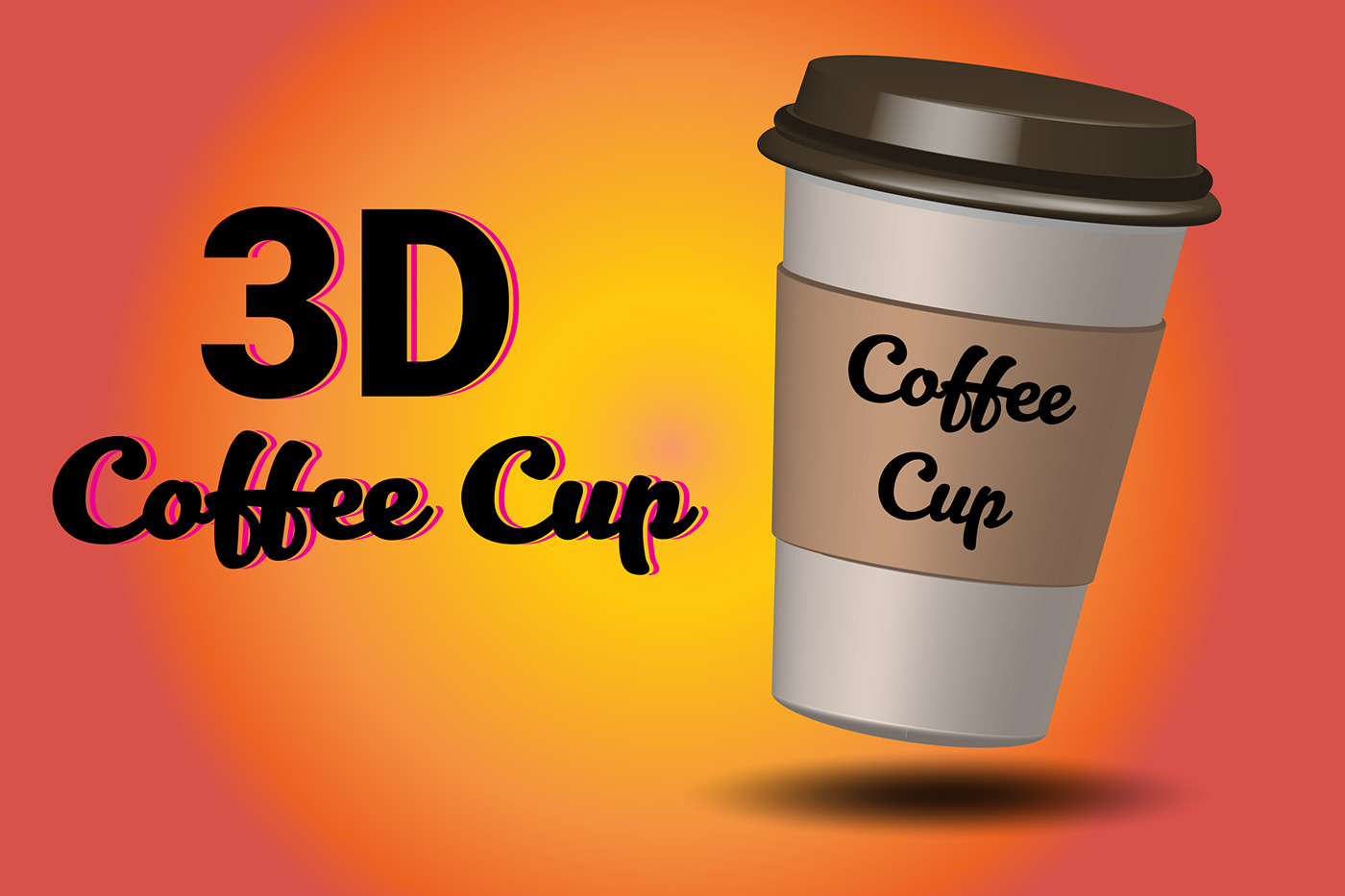 bottle beer 3D Coffee cup Paper Cup coffee beans cafe coffee shop