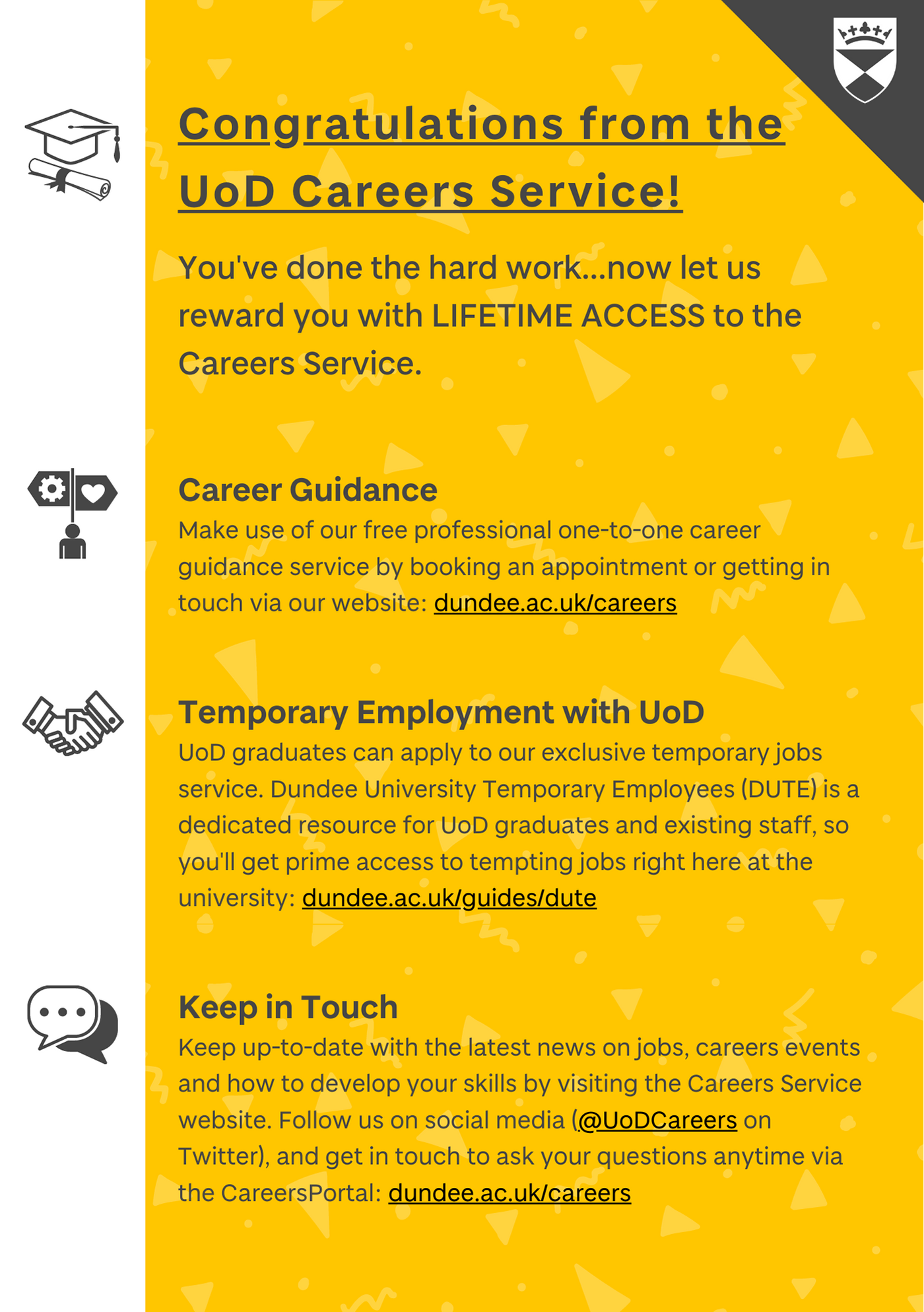 Careers dundee Dundee University flyer leaflet University