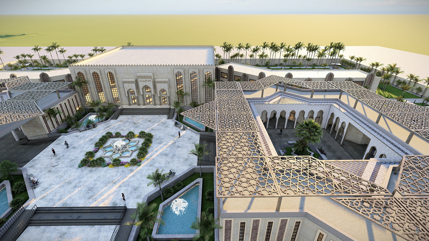 craft graduation project architecture 3D exterior islamic muslim arabic egypt identity