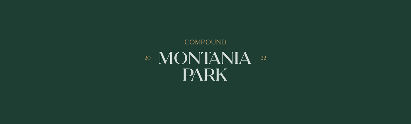 brand identity deer gold green Logo Design Montania Park COMPOUND Park visual identity