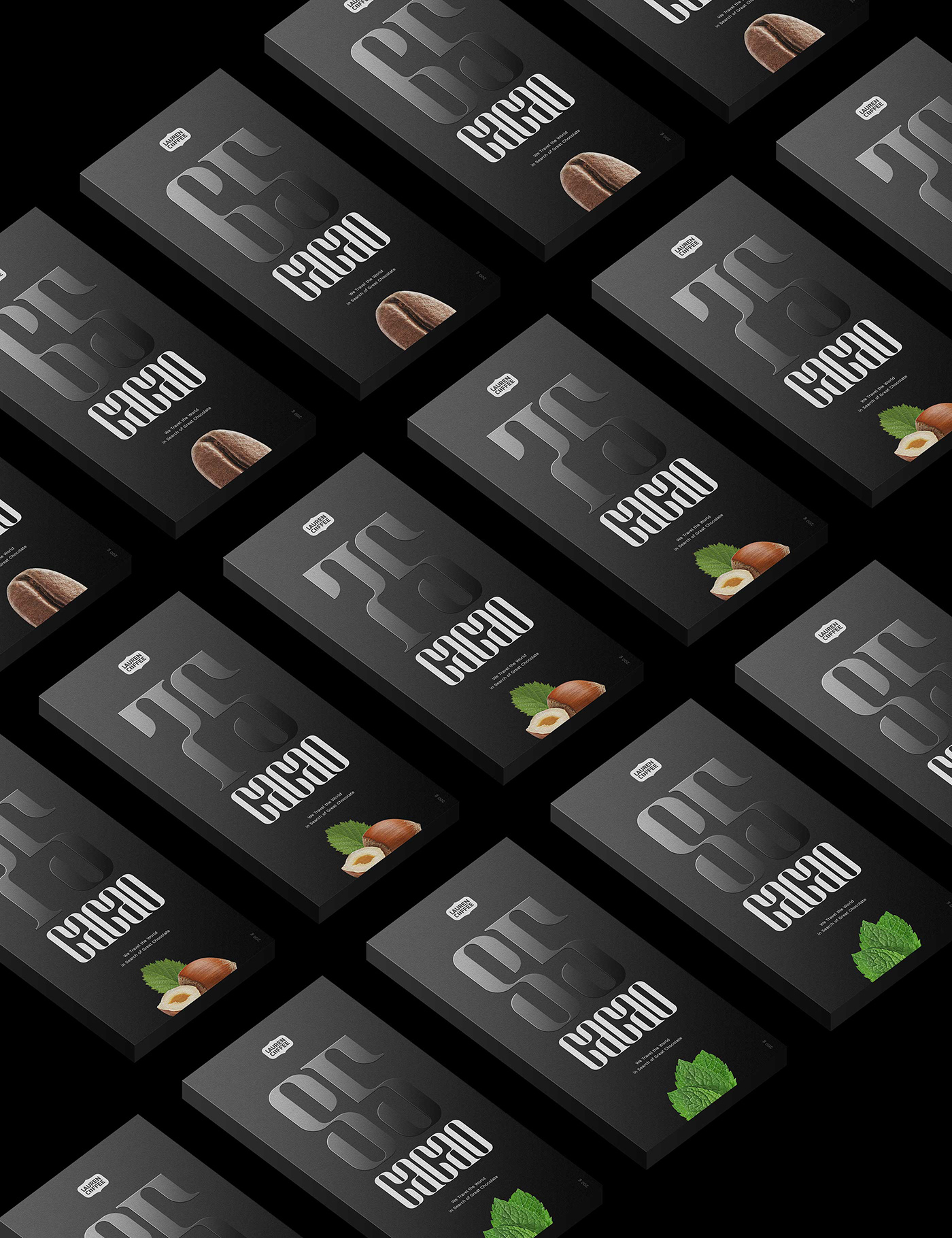 mamozinger dark chocolate font Packaging iPad iphone black cacao