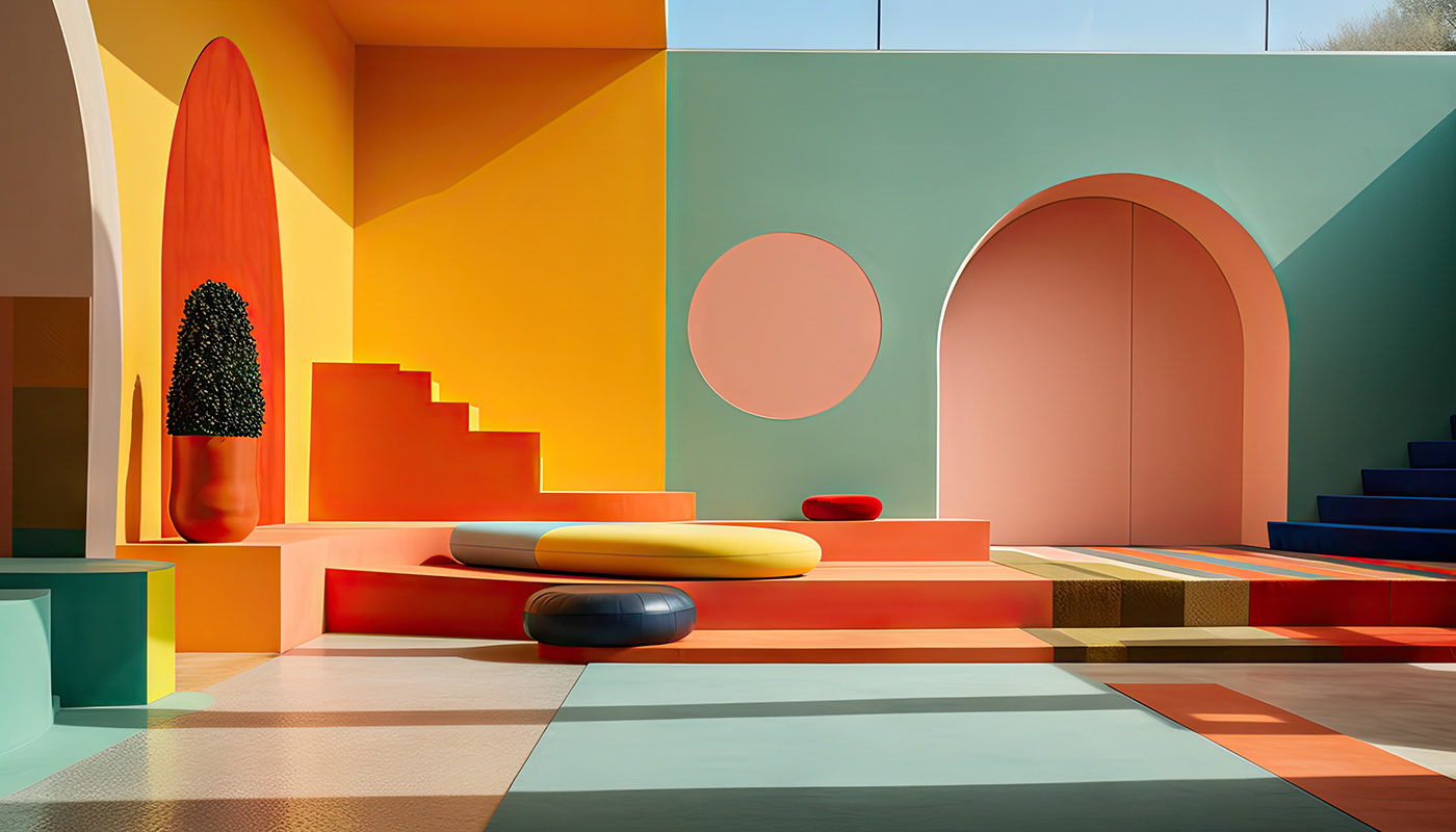 Pop Art digital architecture modern visualization Render archviz interior design  exterior CGI