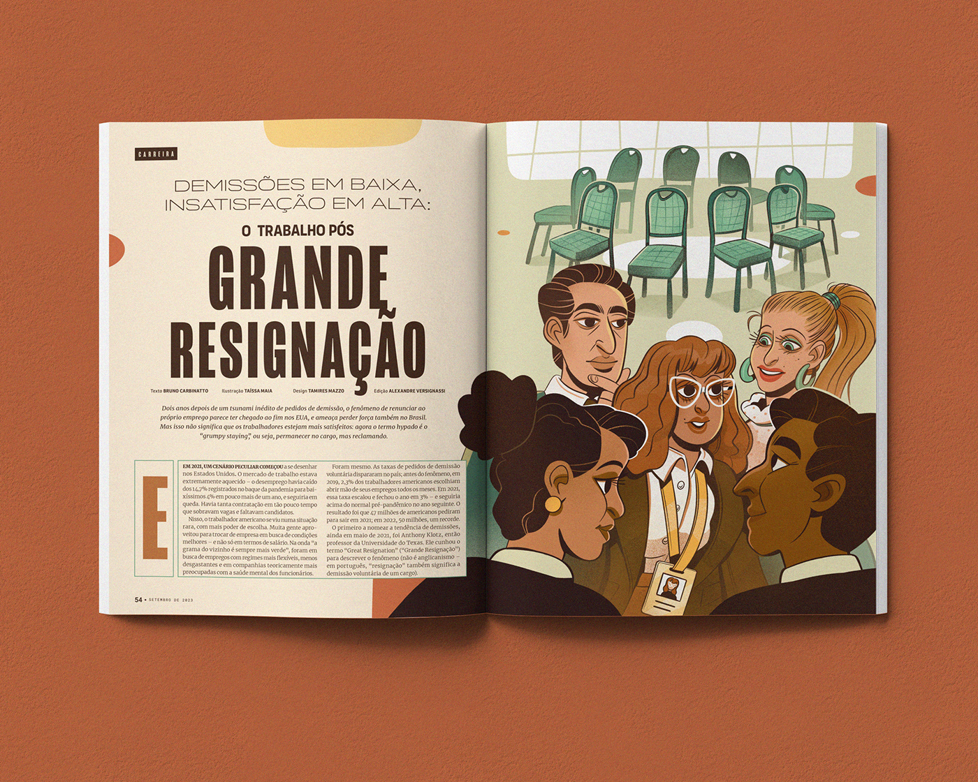magazine ILLUSTRATION  design editorial print job business Ilustração digital art